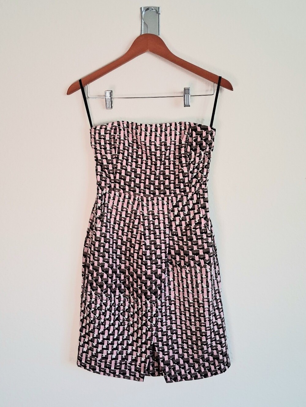 Banana Republic Silk Strapless Pink & Black Patterned Women’s Dress